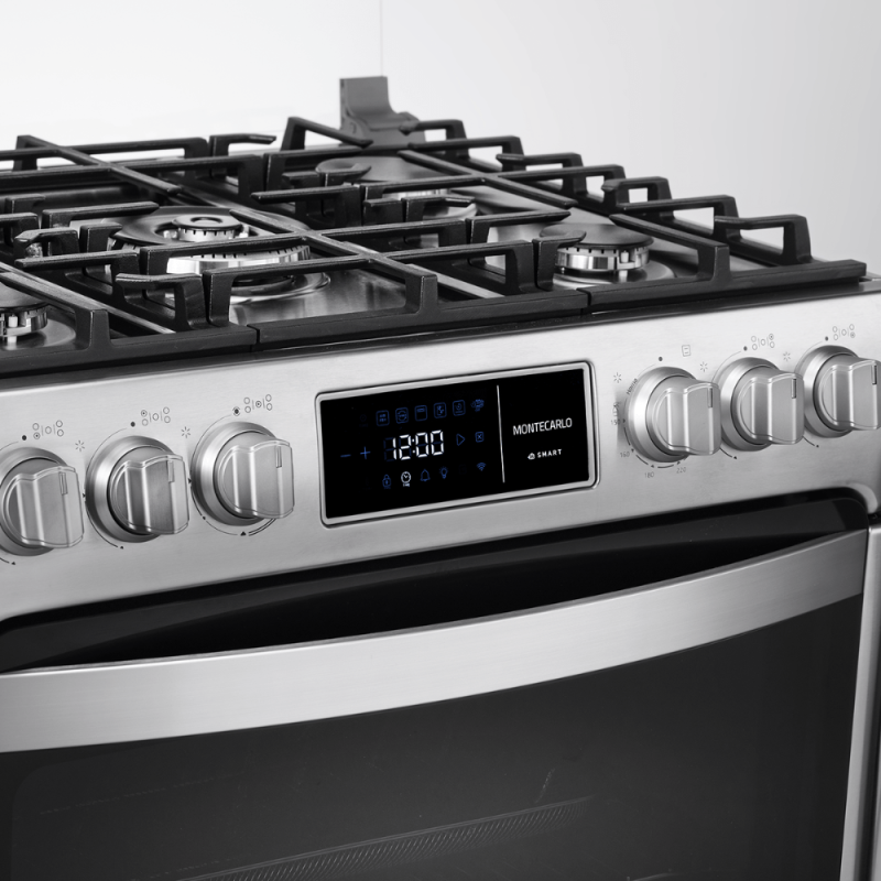 ESTUFA CON HORNO 30" CON 5 QUEMADORES SMART MONTECARLO